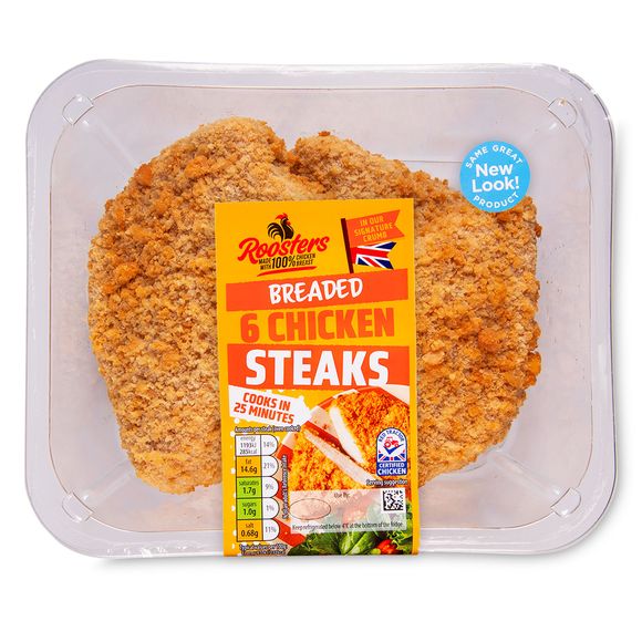 Roosters Breaded Chicken Steaks 757g/6 Pack